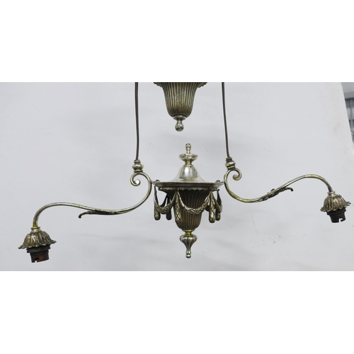 299 - Edwardian rise and fall light fitting, 55cm wide