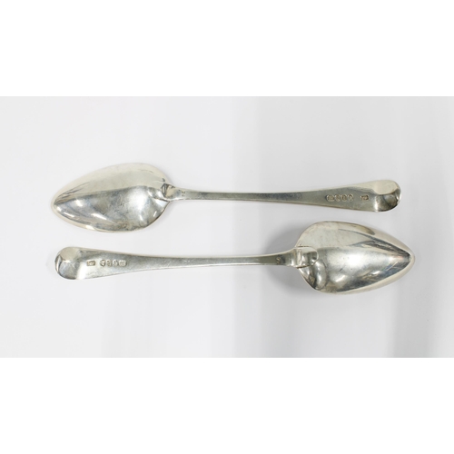 22 - A pair of Georgian silver serving spoons, Thomas Wallis II,  London 1794, 22cm (2)