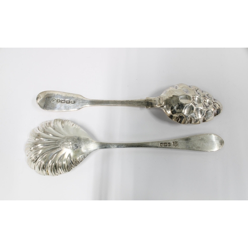 25 - Georgian silver jam spoon, London 1788 and a Victorian silver jam spoon, Sheffield 1897 (2)