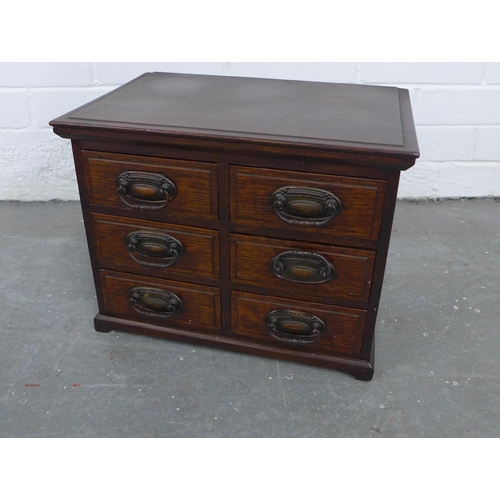 295 - Oak miniature chest of drawers, 27 x 36 x 24cm