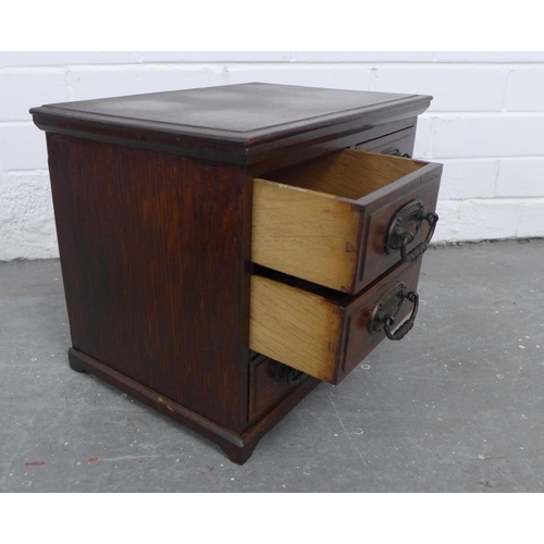 295 - Oak miniature chest of drawers, 27 x 36 x 24cm