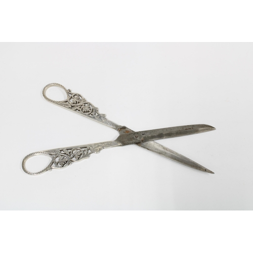 3 - George VI silver handled scissors, Viners Sheffield 1936, 21cm long