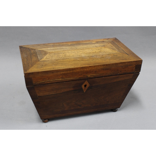 315 - 19th century rosewood sarcophagus  tea caddy . 20 x 33 x 20cm