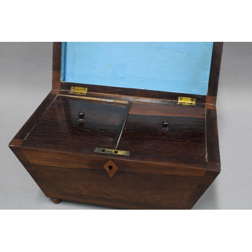 315 - 19th century rosewood sarcophagus  tea caddy . 20 x 33 x 20cm