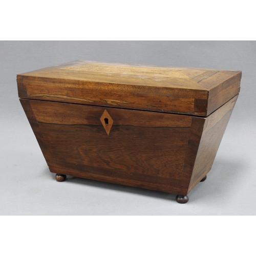 315 - 19th century rosewood sarcophagus  tea caddy . 20 x 33 x 20cm