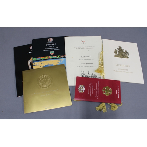 317 - A collection of Guildhall Menus, events to include Luncheon to celebrate the 80th birthday of His Ro... 