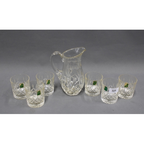 325 - Set of six vintage Edinburgh Crystal whisky tumblers and a water jug (7)