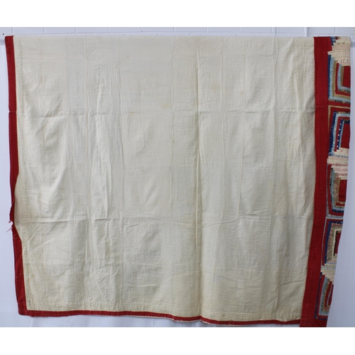 375 - Mid 19th century American Log Cabin Patchwork Quilt, incorporating beige cross patches with multiple... 