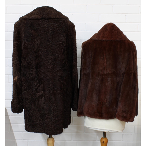 400 - Vintage brown fur jacket and and another (2)