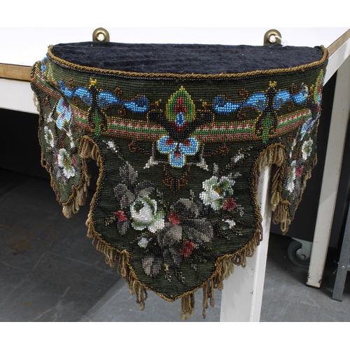 426 - Beadwork wall hanging shelf / bracket. 45 x 20cm.