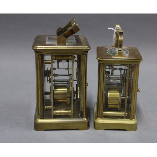 448 - Mappin & Webb brass carriage clock together with another brass carriage clock. 12 x 9cm. (2)