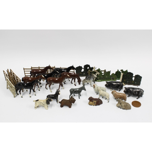 455 - Large collection of Britains and other make lead animals and accessories, early 20th century  to inc... 