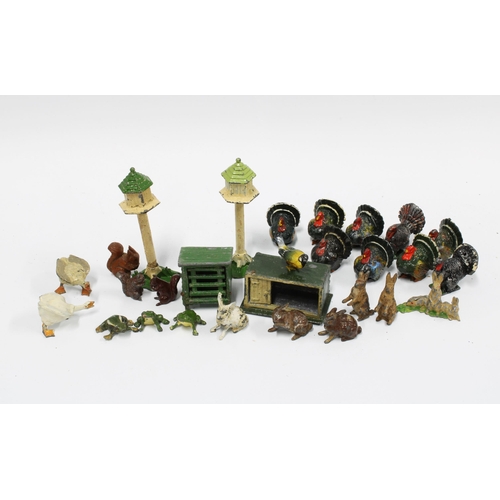 455 - Large collection of Britains and other make lead animals and accessories, early 20th century  to inc... 