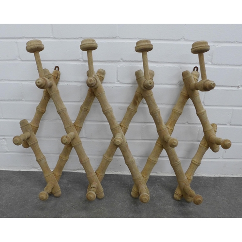 459 - Early 20th century French wooden rack, expanding action,  58 x 27cm closed