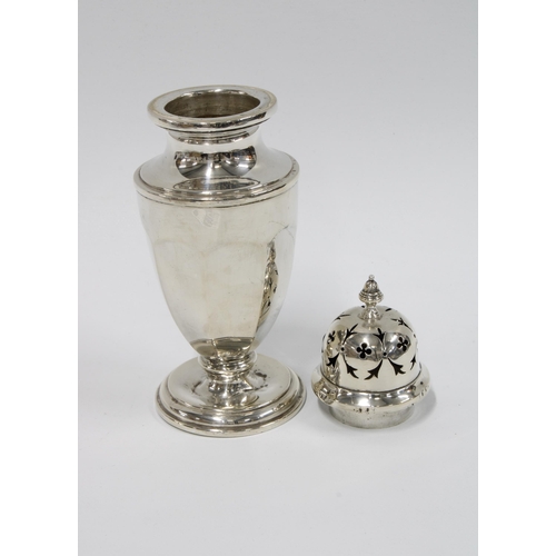 6 - Mappin & Webb silver sugar castor, Birmingham 1938, 17cm