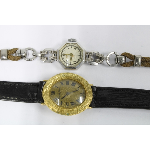 72 - Ladies Bueche-Girod 18ct gold cased wristwatch together with Cyma cocktail wrist watch with octagona... 