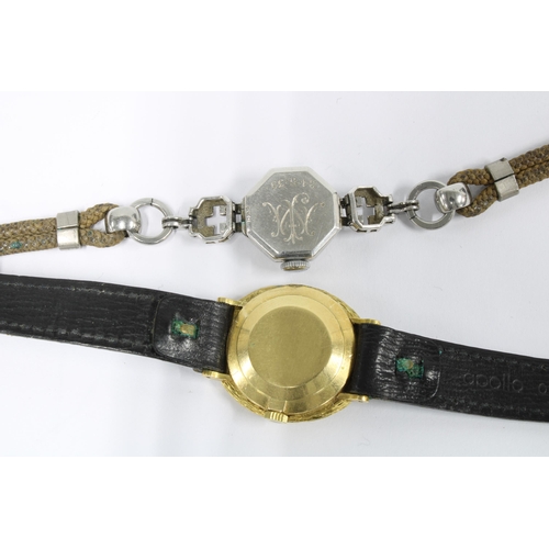 72 - Ladies Bueche-Girod 18ct gold cased wristwatch together with Cyma cocktail wrist watch with octagona... 