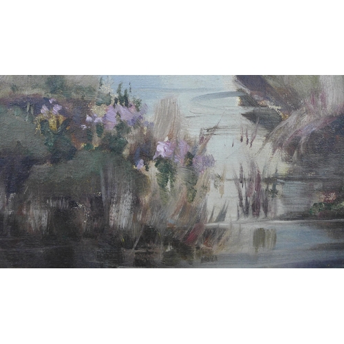 11 - Mary B. Barnard (1870-1946) 'April From Dunstaffnage' oil on canvas, signed & framed, 45 x 60cm