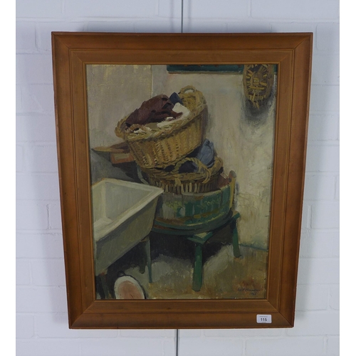 115 - WP Baxter 'Washhouse Pennan'. oil on canvas, signed and dated 1955, framed and inscribed verso, 44 x... 