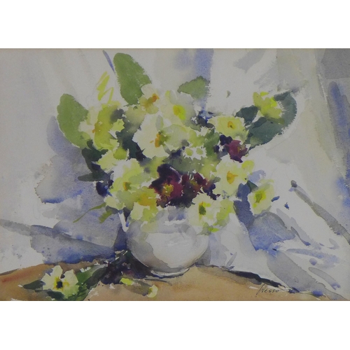 131 - Edward Wesson (British 1910-1983), still life vase of flowers, watercolour, signed and framed under ... 