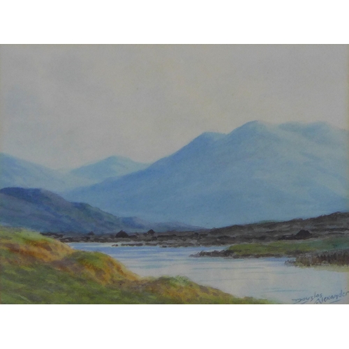 140 - Douglas Alexander RHA (Irish 1871-1945) 'In Connemara', watercolour, signed, framed under glass with... 