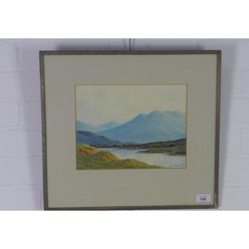 140 - Douglas Alexander RHA (Irish 1871-1945) 'In Connemara', watercolour, signed, framed under glass with... 