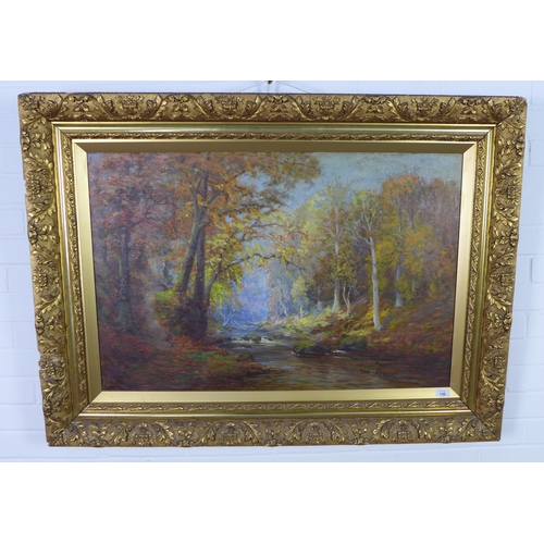 146 - W.J. Hargreaves 'Autumn on the River Kent', oil on canvas, signed and dated 1913, in an ornate gilt ... 