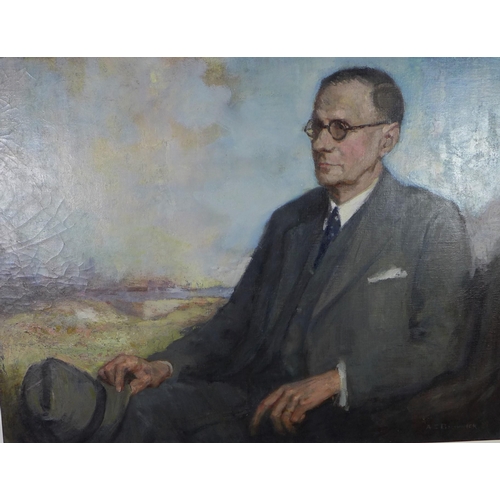 147 - Alfred Edward Borthwick (British 1871-1955) James Wilson Provost of Kirkcaldy 1934-1946, half length... 