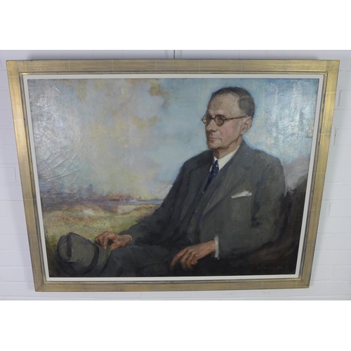 147 - Alfred Edward Borthwick (British 1871-1955) James Wilson Provost of Kirkcaldy 1934-1946, half length... 