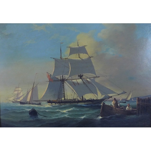 152 - George Digby (1833 - 1894)  In Full Sail, oil on board, signed and within a walnut frame, 35 X 24