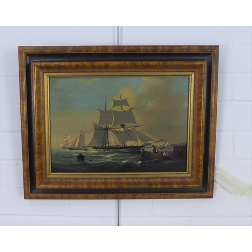 152 - George Digby (1833 - 1894)  In Full Sail, oil on board, signed and within a walnut frame, 35 X 24