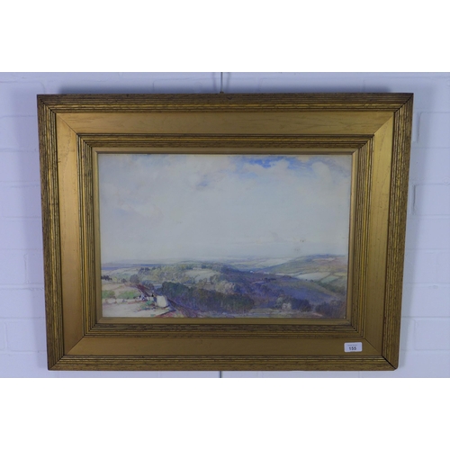 155 - Samuel John Lamorna Birch  RA RWS (SCOTTISH 1869 - 1955) Distant Valley, watercolour, signed and fra... 