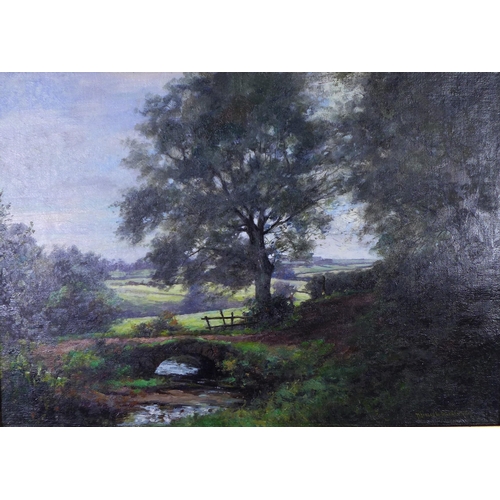 168 - Norman MacDougall (British 1852 - 1939) Pastoral Scene, oil on board, signed lower left and framed, ... 