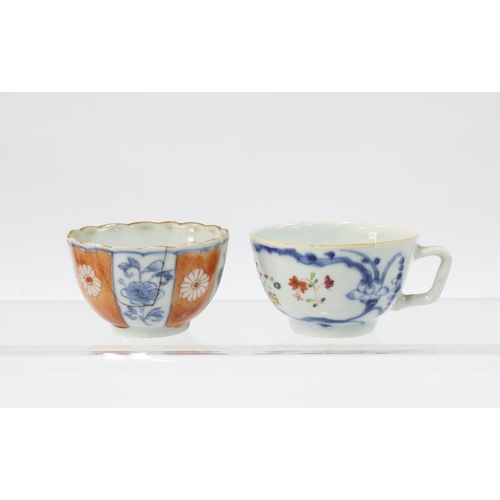 106 - 19th century Chinese blue and white tea cup and a collection of Imari table wares to include two cup... 