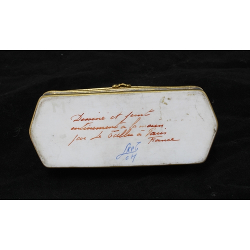 120 - Paris porcelain Le Tallec gilt metal mounted box, 11cm long