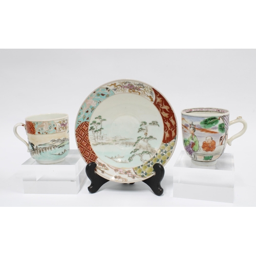 147 - Chinese and Japanese cups and saucers (5)