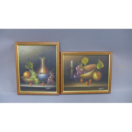 171 - Davis, two Still life oil on panels, signed and framed, 19 x 24cm (2)