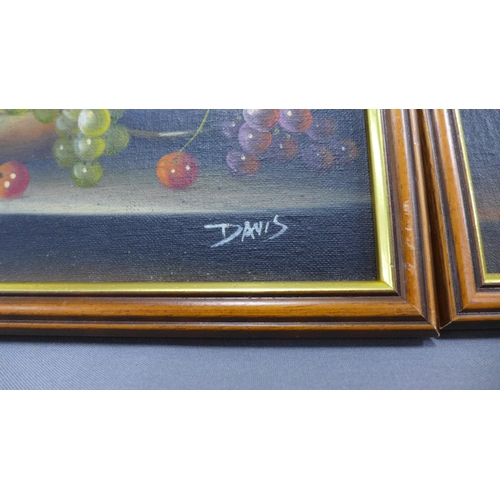 171 - Davis, two Still life oil on panels, signed and framed, 19 x 24cm (2)