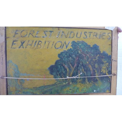 181 - Ernest Harington, Coastal Scene, oil on board, signed and framed with 'Forest Industries Exhibition'... 