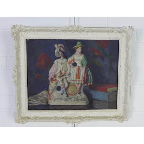 187 - Staffordshire Flatback, oil on canvas, apparently unsigned, in a moulded and painted frame, size ove... 