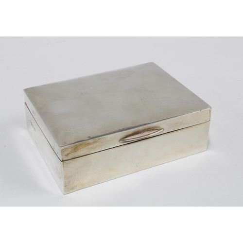 19 - Walker & Hall silver cigarette box, cedar lined,  Birmingham 1962, 12cm long