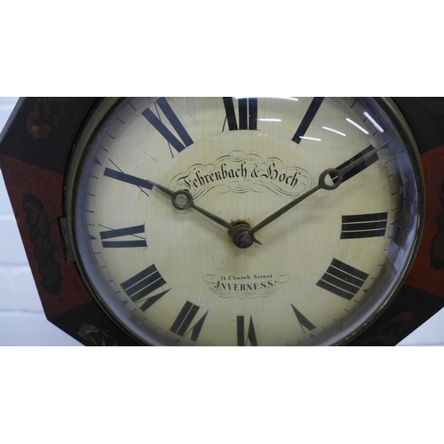 224 - Fehrenbach & Hoch octagonal wall clock. 32 x 32 x 23cm.