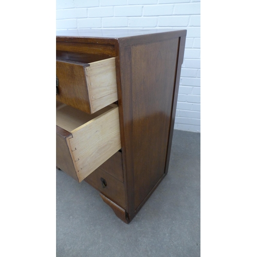 229 - Art deco chest of drawers, the rectangular top above four long drawers. 92 x 76 x 48cm.