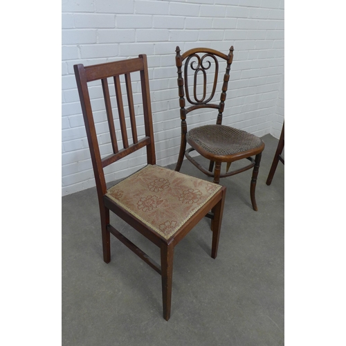 232 - Bentwood chair and a pair of mahogany side chairs  93 x 41 x 38cm. (3)