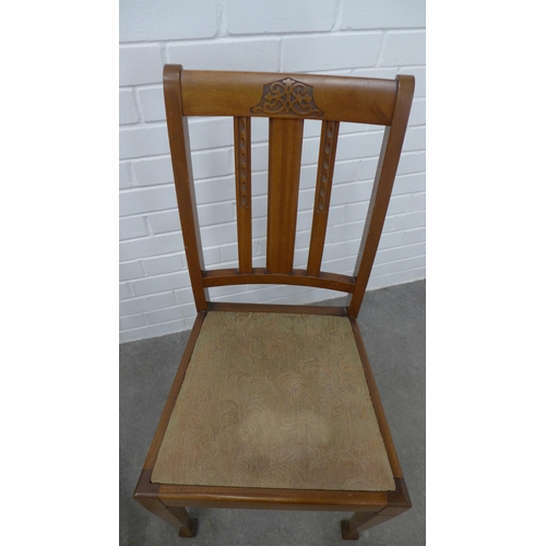 237 - Pair of mahogany side chairs with slip in seats. 92 x 45 x 38cm. (2)