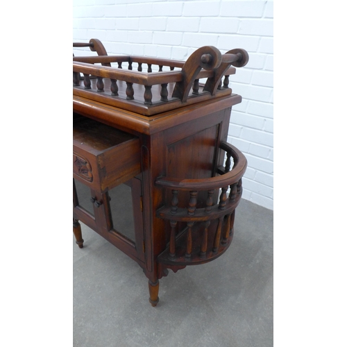 241 - A chinoiserie hardwood drinks cabinet with detachable tray top. 85 x 79 x 44cm.