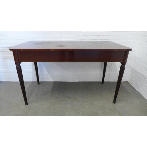 248 - Early 19th century mahogany and inlay serving table with a rectangular top and re-entrant rounded co... 