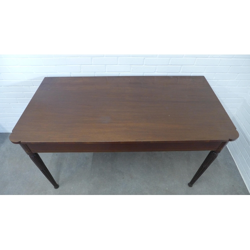 248 - Early 19th century mahogany and inlay serving table with a rectangular top and re-entrant rounded co... 