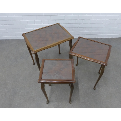 250 - Mahogany nest of three tables, 56 x 50 x 39cm  (3)