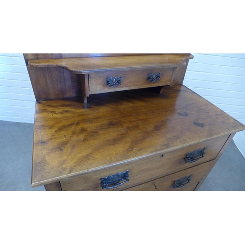 257 - Late 19th / early 20th century mahogany mirror back dressing table / chest, 166 x 92 x 52cm